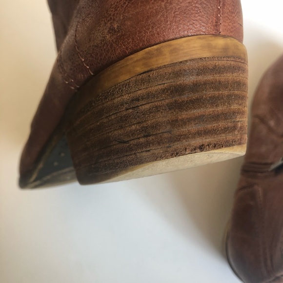 Lucky brand brown leather booties ankle boots - Picture 6 of 8